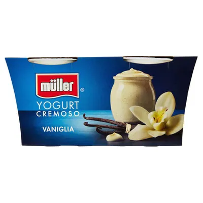 Müller кремовый йогурт со вкусом ванили, 2 х 125 г