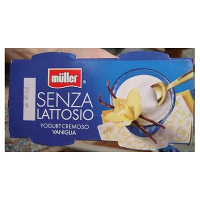 Müller lactose-free creamy vanilla yogurt, 2x125 g