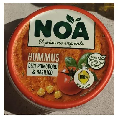 Exquisa Noa hummus with chickpeas, tomatoes and basil, 175 g