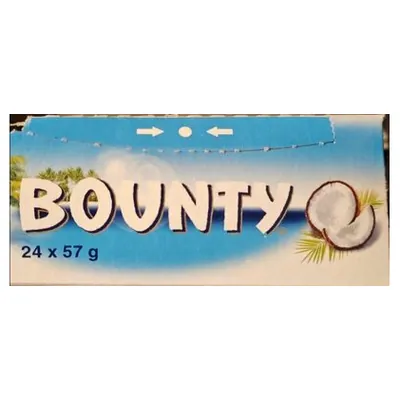Bounty шоколадный батончик с кокосом, 57 г