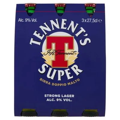 Tennent's Super strong beer, 3 × 0.275 l, 9%