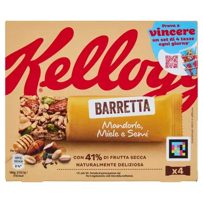 Kellogg’s батончики с миндалем, медом и семенами, 4 × 32 г
