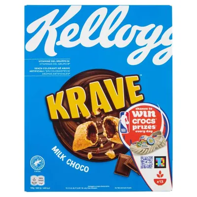 Kellogg’s Подушечки с начинкой со вкусом шоколадного молока Krave Choco Milk, 320 г