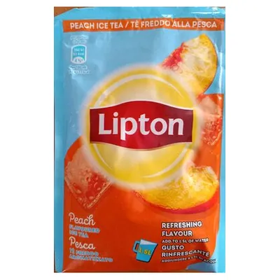 Lipton Ice Tea растворимый холодный чай со вкусом персика в пакетиках, 125 г