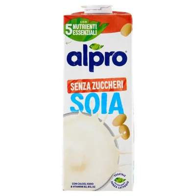 Alpro 100% растительный соевый напиток с витаминами без сахара, 1 л