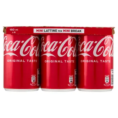 Coca-Cola газированный напиток в жестяной банке, 6 × 0,15 л
