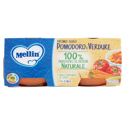 Mellin Первый томатный соус с овощами, 2 × 80 г