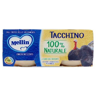 Mellin гомогенизированное пюре из мяса индейка, 2 × 80 г