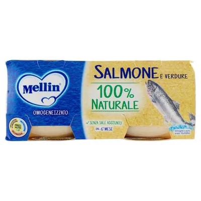 Mellin гомогенизированное пюре из мяса лосось, 2 × 80 г