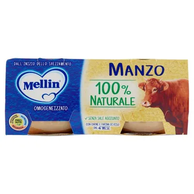 Mellin гомогенизированное пюре из говядины, 2 шт. × 80 г
