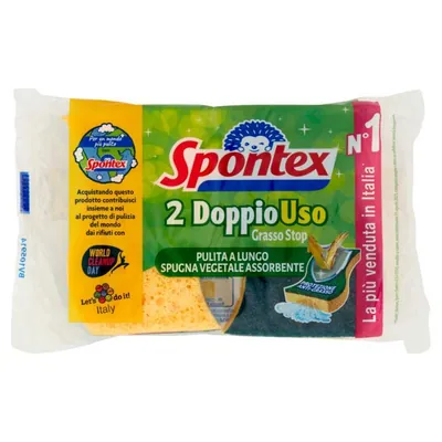 Spontex Губка абразивная Hot двойного действия, 2 шт