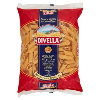 Divella Mezze Penne Ziti Rigati n.42, 500 g