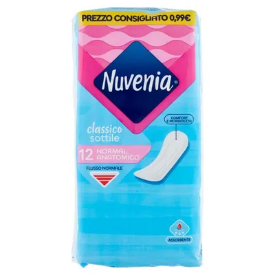 Nuvenia thin classic sanitary pads, 12 pcs