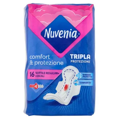 Nuvenia thin day sanitary pads with wings, 16 pcs