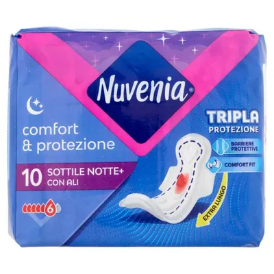 Nuvenia Comfort & Protezione thin Goodnight sanitary pads with wings, 10 pcs