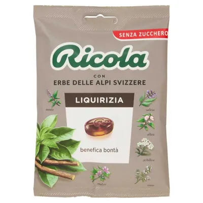 Ricola Леденцы со вкусом лакрицы без сахара, 70 г