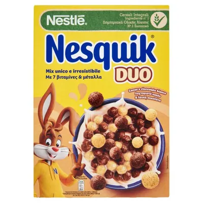 Nesquik Цельнозерновые шарики Duo с какао и белым шоколадом, 325 г