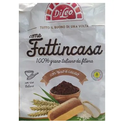 Di Leo Fattincasa rice and cocoa biscuits, 500 g