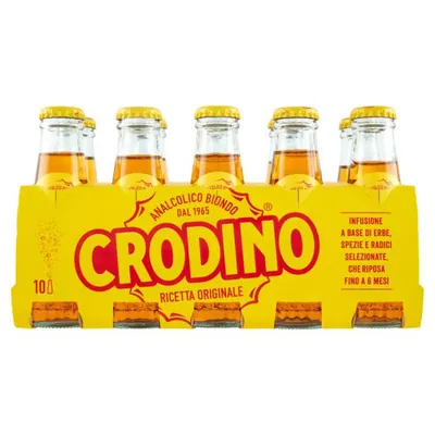 Crodino Analcolico Biondo аперитив безалкогольный, 10 × 0,1 л