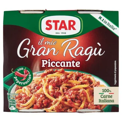 Star Granragu' Piccante spicy meat sauce, 2 pcs. × 180 g