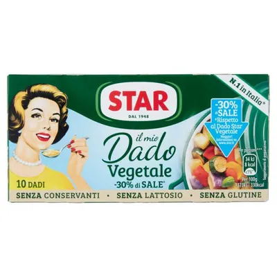 Star Reduced salt vegetable stock cube, 10 pcs