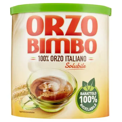 Orzo Bimbo Растворимый ячменный напиток 100% итальянский ячмень в банке, 120 г