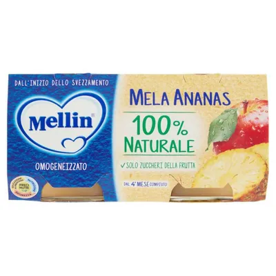 Mellin homogenized apple and pineapple purée, 2 pcs × 100 g