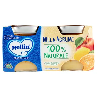 Mellin homogenized apple and orange purée, 2 pcs × 100 g