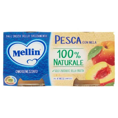 Mellin гомогенизированное пюре персик, 2 × 100 г