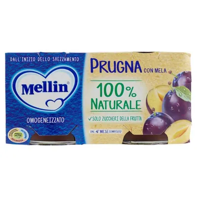 Mellin гомогенизированное пюре чернослив, 2 × 100 г