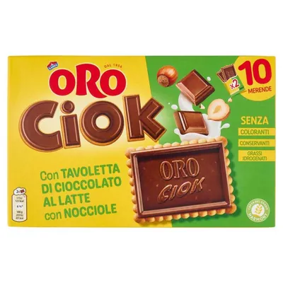 Oro Saiwa Печенье Oro Ciok Nocciola с фундуком, 250 г