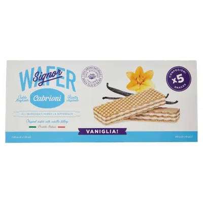 Cabrioni vanilla wafers multipack, 5 × 45 g