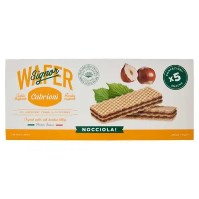 Cabrioni hazelnut wafers multipack, 5 × 45 g