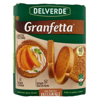 Delverde хрустящие хлебцы Granfetta из цельнозерновой муки, 40 шт., 300 г