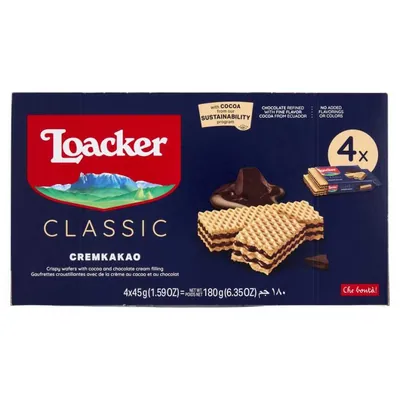 Loacker Cremkakao wafers, 4 pcs, 45 g