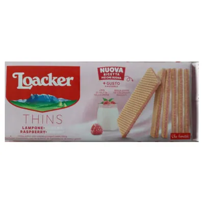 Loacker raspberry & yogurt thin wafers, 150 g