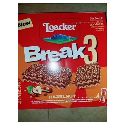 Loacker Break3 hazelnut wafers, 76 g