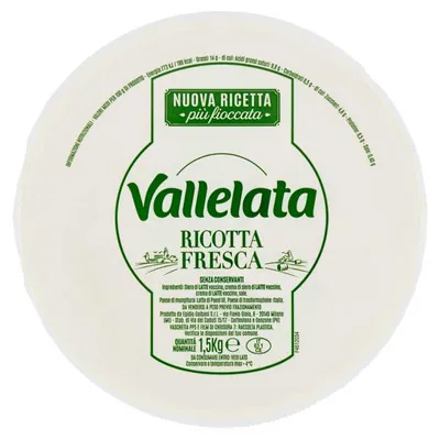 Vallelata Ricotta cheese, 1.5 kg, 1 pc