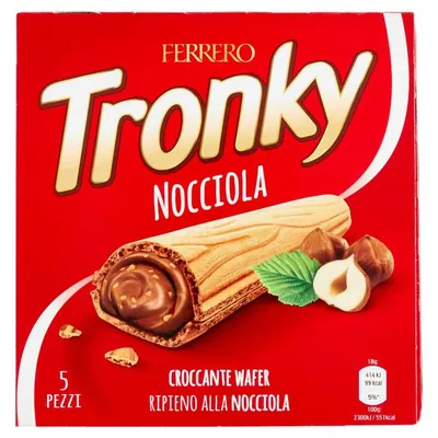 Ferrero Вафельный батончик с фундуком Tronky, 90 г, 5 шт.