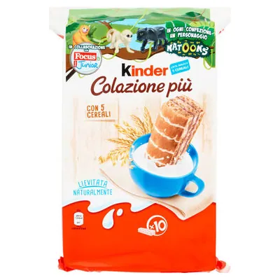 Kinder бисквитные пирожные Colazione Più с злаками, 10 шт.