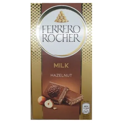 Ferrero Rocher milk chocolate with hazelnuts, 90 g