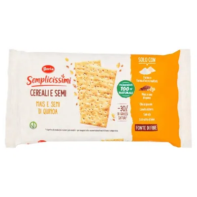 Doria Крекеры Semplicissimi из кукурузы и семян киноа Mais e Semi di Quinoa, 245 г