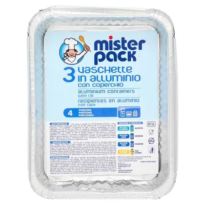 Mister Pack Контейнеры с крышкой, 4 порции, 3 шт.