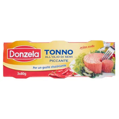 Donzela spicy tuna in sunflower oil, 3 × 80 g