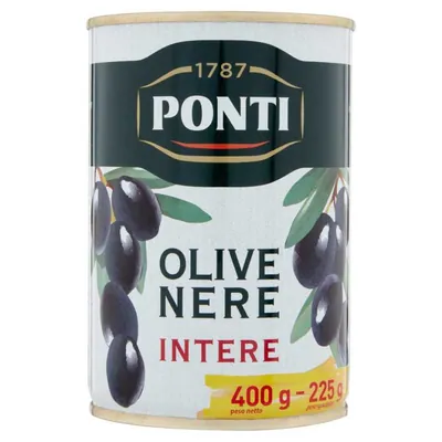 Ponti whole black olives, 500 g