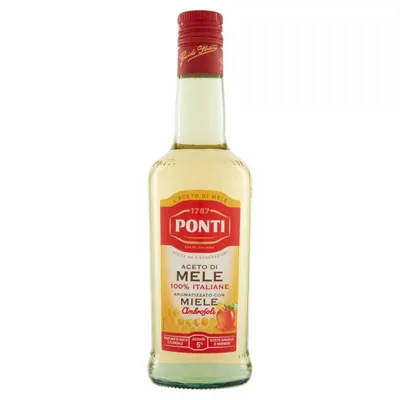 Ponti яблочный уксус из итальянских яблок ароматизированный медом Ambrosoli, 500 мл