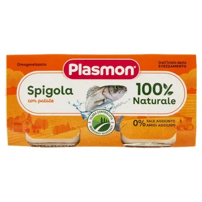 Plasmon homogenized seabass purée, 2 × 80 g