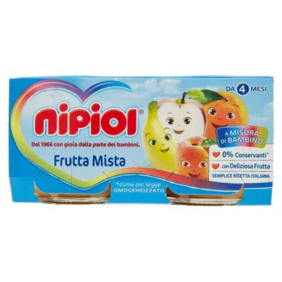 Nipiol mixed fruit homogenized purée, 2 × 80 g