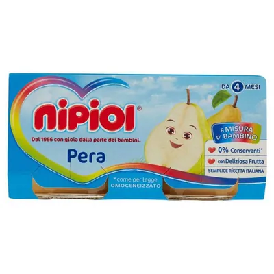 Nipiol pear homogenized fruit purée, 2 × 80 g