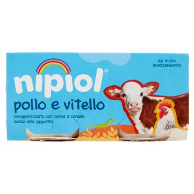 Nipiol veal and chicken meat homogenized purée, 2 × 80 g
